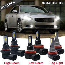 For Nissan Maxima 2009-2014 6Pcs LED Headlight Hi/Lo+Fog Light Bulbs Combo Kit picture