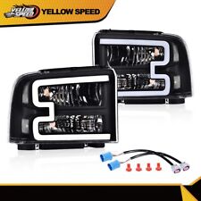 Clear/Black LED DRL Headlights Fit For Ford F250 F350 F450 F550 05-07 Super Duty picture