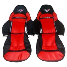 Corvette C5 Sports Synthetic Leather Seat Covers In Red & Black(1997-2004) picture