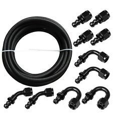 AN6 6AN 20ft Braided CPE Fuel Oil Line & 10PCS Push Lock Hose Fittings Kit picture