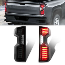 Pair Smoked Tinted Full LED Tail Lights Assembly For 2019-2022 Chevy Silverado picture