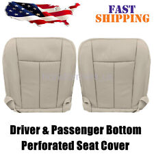 For 07-14 Ford Expedition Driver & Passenger PERF Leather Bottom Seat Cover Tan picture