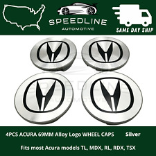 4Pc Set Silver Wheel Center Hub Caps Alloy Logo 69mm Emblem Badge Fit Acura picture