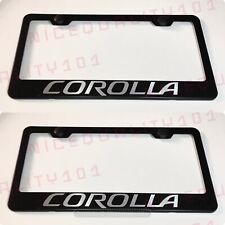 2X Corolla Stainless Steel Black Finished License Plate Frame Holder picture