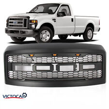 Fit 2008-2010 Ford F250 F350 Raptor Style Front Bumper Hood Grille Matte Black picture