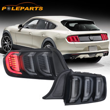 Pair LED Taillights Rear Lamp Black Housing Smoke lens For 2015-21 Ford Mustang picture