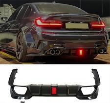Rear Diffuser Gloss Black Fits For 19-2022 BMW 3 Series G20 330i M340i W/ Light picture