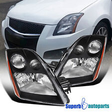 For 2007-2009 Sentra Black Headlights Replacement Lamps Pair Left+Right 07 08 09 picture