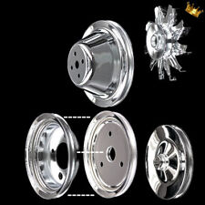 Chrome Small Block Chevy 5 Pulley Set For SBC 283 327 350 383 400 swp picture