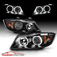LED For 2006 2007 2008 BMW E90 3-Series Sedan Black Projector Headlights Pair picture