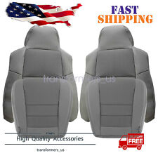 For 03-07 Ford F250 F350 Driver & Passenger Cloth Bottom & Top Seat Cover Gray picture