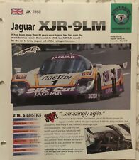 Jaguar XJR-9LM 1988  HOT CARS poster with vital statistics DREAM MACHINES picture