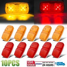 10 x Trailer Marker LED Light Double Bullseye 10 Diodes Clearance Lamp Red&Amber picture