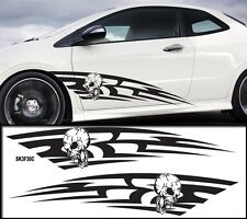FGD Tribal Flame Skull Pinstripe Racing Side Graphics Decals 61