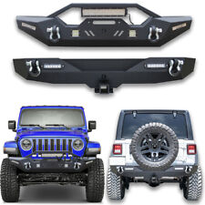 Vijay For 2018-2023 Jeep Wrangler JL/JLU Front and Rear Bumper with LED Lights picture
