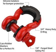 2 Pack 3/4 Inch D Ring Shackles with 7/8 Inch Pin Heavy Duty Towing Accessories picture