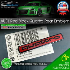 Audi Red Black Quattro Emblem Rear Liftgate Adhesive Logo Lid Badge picture