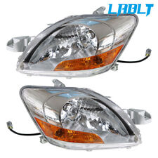LABLT RH&LH Headlamps Chrome Headlights Pair Halogen For 2007-2011 Toyota Yaris picture