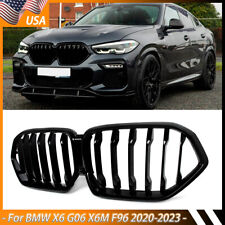 For BMW X6 G06 X6M F96 2020-2023 1-Slat Front Kidney Grill Grille Glossy Black picture