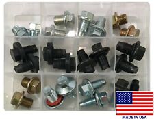 24 Piece Oil Drain Plug Assortment Kit - Top 12 Most Popular Sizes - USA Made picture