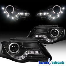 Fits 2006-2010 Passat Halo Projector Headlights+SMD LED Lamps Black picture