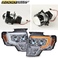 Fit For 2009-2014 Ford F-150 Chrome/Smoke LED DRL Projector Headlights HeadLamp  picture