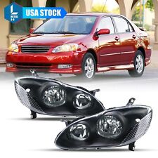 Pair Headlight Assembly for 2003-2008 Toyota Corolla Clear Lens Headlamps picture