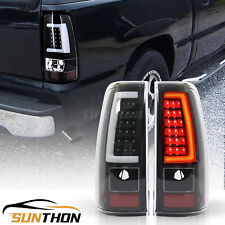 Black LED Tail Lights Brake Lamps For 2003-2006 GMC Sierra Chevy Silverado 1500 picture