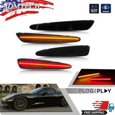 LED Smoked Front & Rear Side Marker Signal Lights For 2005-13 Chevy Corvette C6 picture