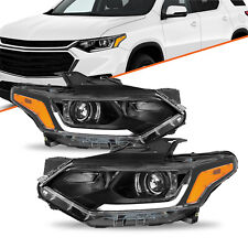 for 2018-2021 Chevy Traverse Black HID/Xenon Projector Headlights w/ LED DRL picture
