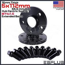 2x 15 mm Audi 5x112 66.6mm Hub Centric Spacer Fit Latest A/Q/R/RS/S/SQ -Series picture