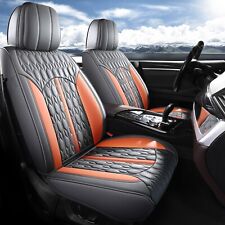Red Rain Gray and Orange Leather Seat Cover 13PCS Universal Car  Seat Covers picture