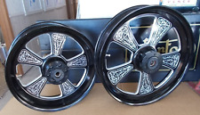 Ness Engraved Victory Vision Cross Country OEM Wheel Set (16x5 18x3)     (EX/RM) picture