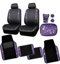 CAR PASS® Bling Rhinestone Diamonds Car Seat Covers Leather& Shining bling... picture