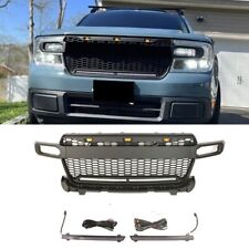 Black Front Grille Fit For Ford Maverick 2022 2023 Bumper Grill With LED Light picture