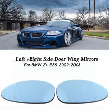 Pair Blue Heated Side Door Wing Mirror Glass For BMW Z4 E85 Z4 M Coupe 2002-2008 picture