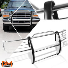 For 92-97 Ford F150-F350/Bronco Front Bumper Brush Grille Guard Protector Chrome picture