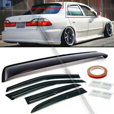 Fit 98-02  Accord 4DR Mugen Style 3D Wavy Window Visor & Rear Roof Visor Spoiler picture