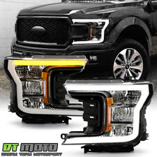 For 2018-2020 Ford F150 Black LED Tube SwitchBack Signal Headlights Headlamps picture