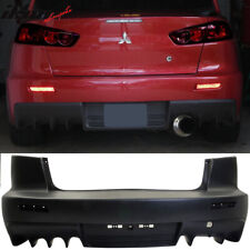 Fits 08-15 Mitsubishi Lancer EVO PP Rear Bumper Conversion Cover Single Outlet picture