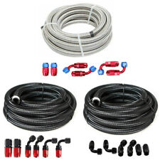AN10 Fitting Stainless Steel Nylon Braided Oil Fuel Hose Line Kit 10/12/16/20FT picture