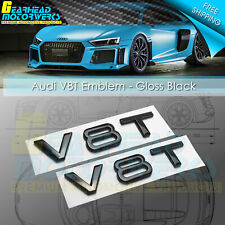 Audi V8T Emblem Gloss Black OEM Side Fender Badge A4 A5 A6 A7 S6 Q3 Q5 Q7 TT 2x picture