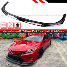 For 18-20 Toyota Camry SE XSE CTM V2 Design Gloss Blk Front Bumper Lip Splitter picture
