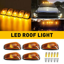 5X Cab Marker Roof Light Clear Lens Amber LED Bulbs for Chevy/GMC Pickup Trucks picture