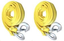 2 pack 3 Tons Car Tow Cable Towing Strap Rope With 2 Hooks Emergency Heavy Duty picture