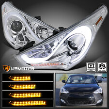 Clear Fits 2012-2017 Hyundai Veloster Projector Headlights LED Sequential Signal picture
