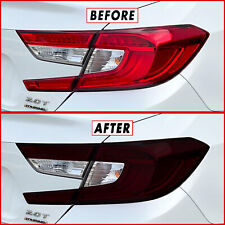 FOR 18-22 Honda Accord Tail Light Cutout & Reflector SMOKE Vinyl Tint Overlays picture