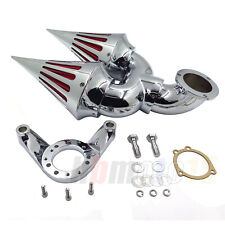 Air Cleaner Chrome Double SPIKE For Harley CV Carb DELPHI V-TWIN EFT  picture