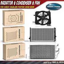 Radiator & AC Condenser & Cooling Fan Kit for Chevy Cavalier Pontiac 2002-2005 picture