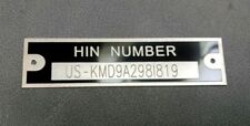 ENGRAVED HIN HULL ID NUMBER Tag Plate Number Watercraft Fishing Speed BOAT Ski picture